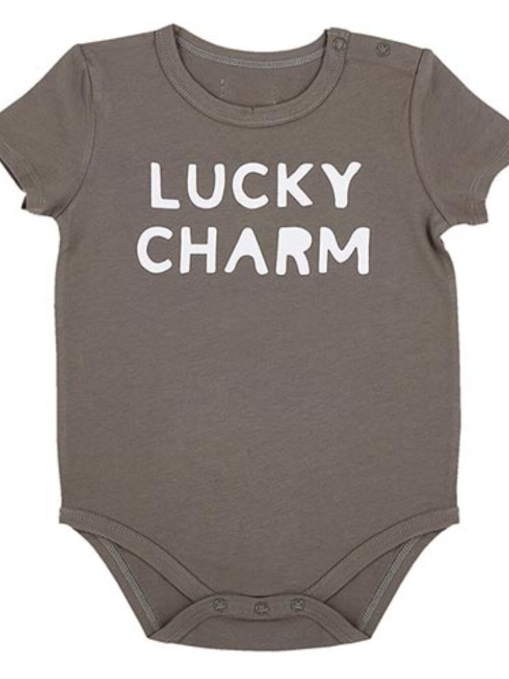 Stephan Baby: Baby Boy grey  piece bodysuit "Lucky Charm" Size 6-12 Month NEW